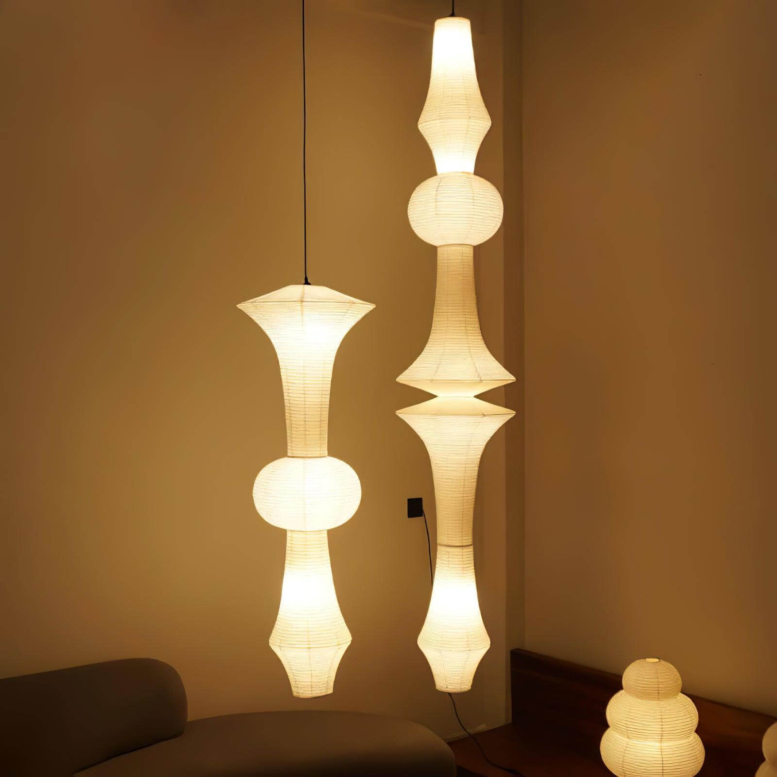 Aurora Washi Corner Pendant Light for Soft Warm Ambience
