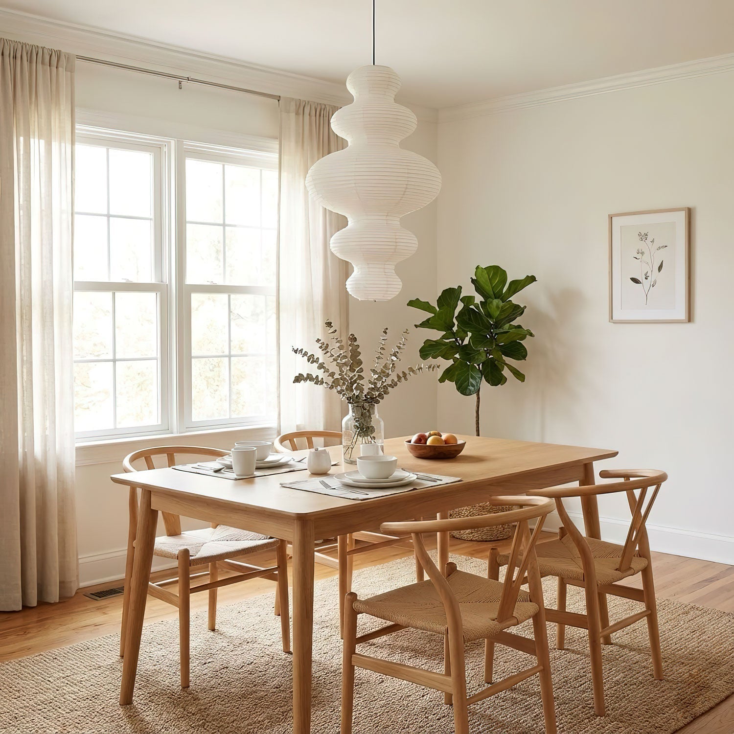 Luminous Rice Paper Pendant Lamp Sculptural Ceiling Light For Ambient Rooms