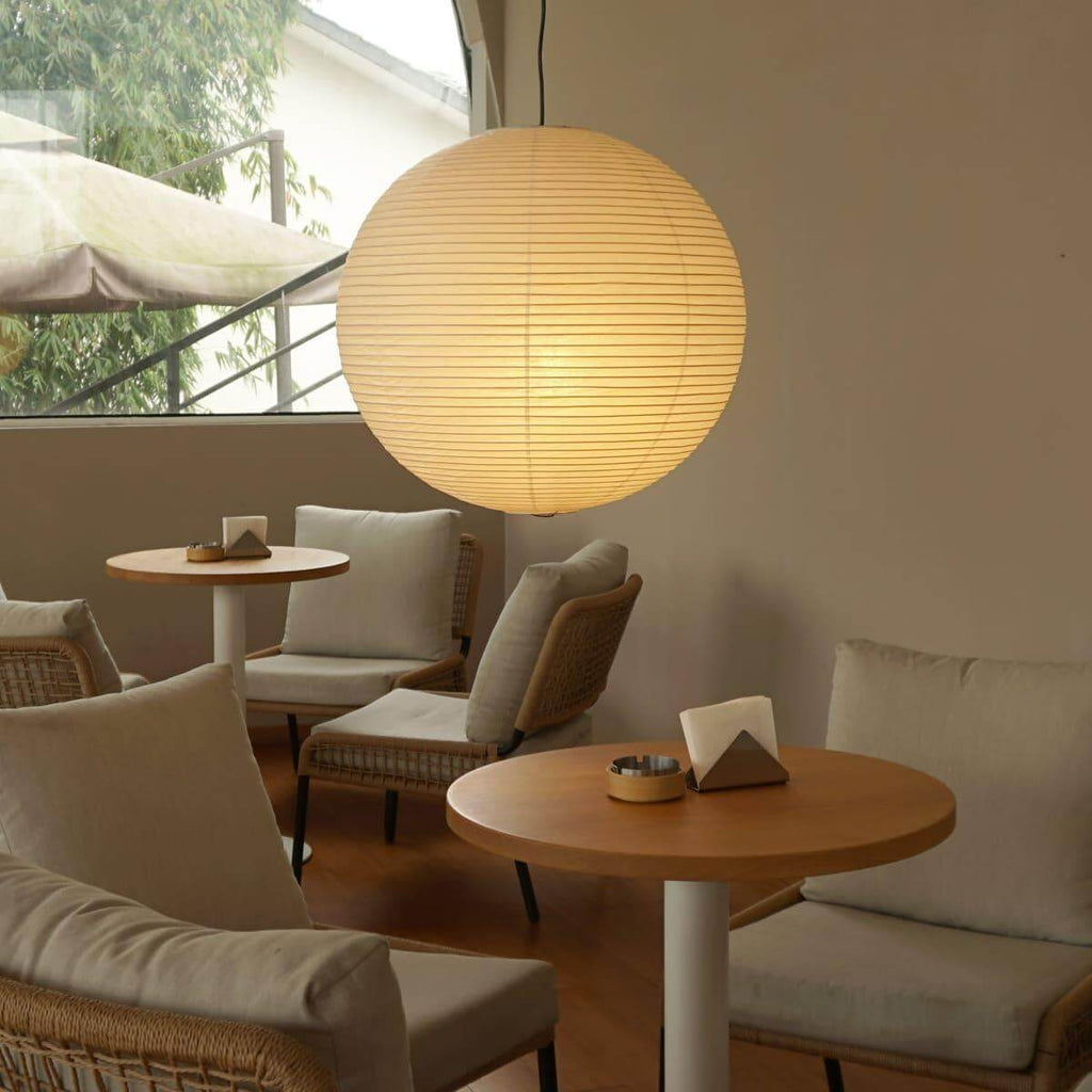 Ember Vale Spherical Pendant Light With Warm Japandi Wabi Sabi Glow