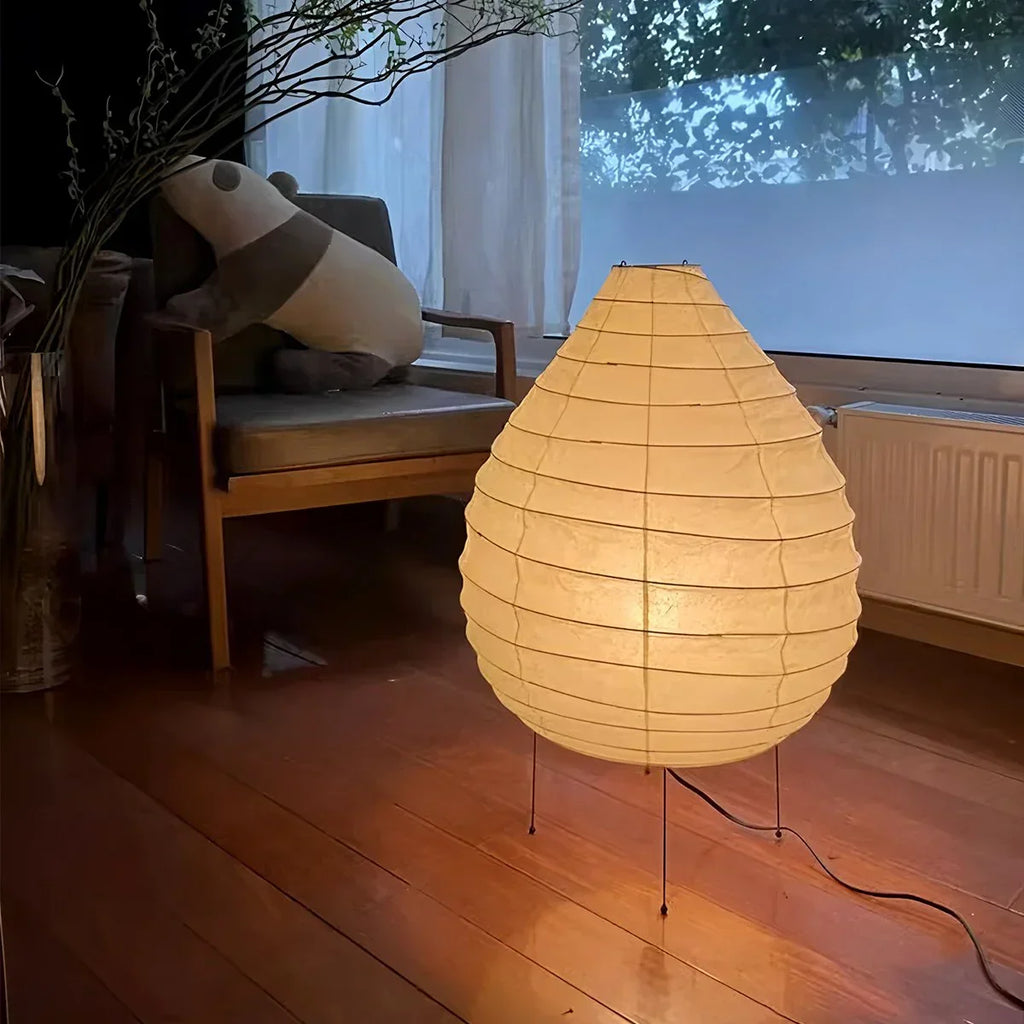 NoriGlow Rice Paper Table Lamp For Bedroom With Japanese Minimalist Glow