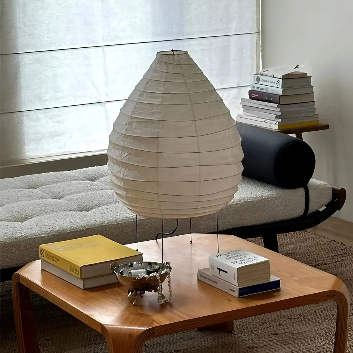 NoriGlow Rice Paper Table Lamp For Bedroom With Japanese Minimalist Glow