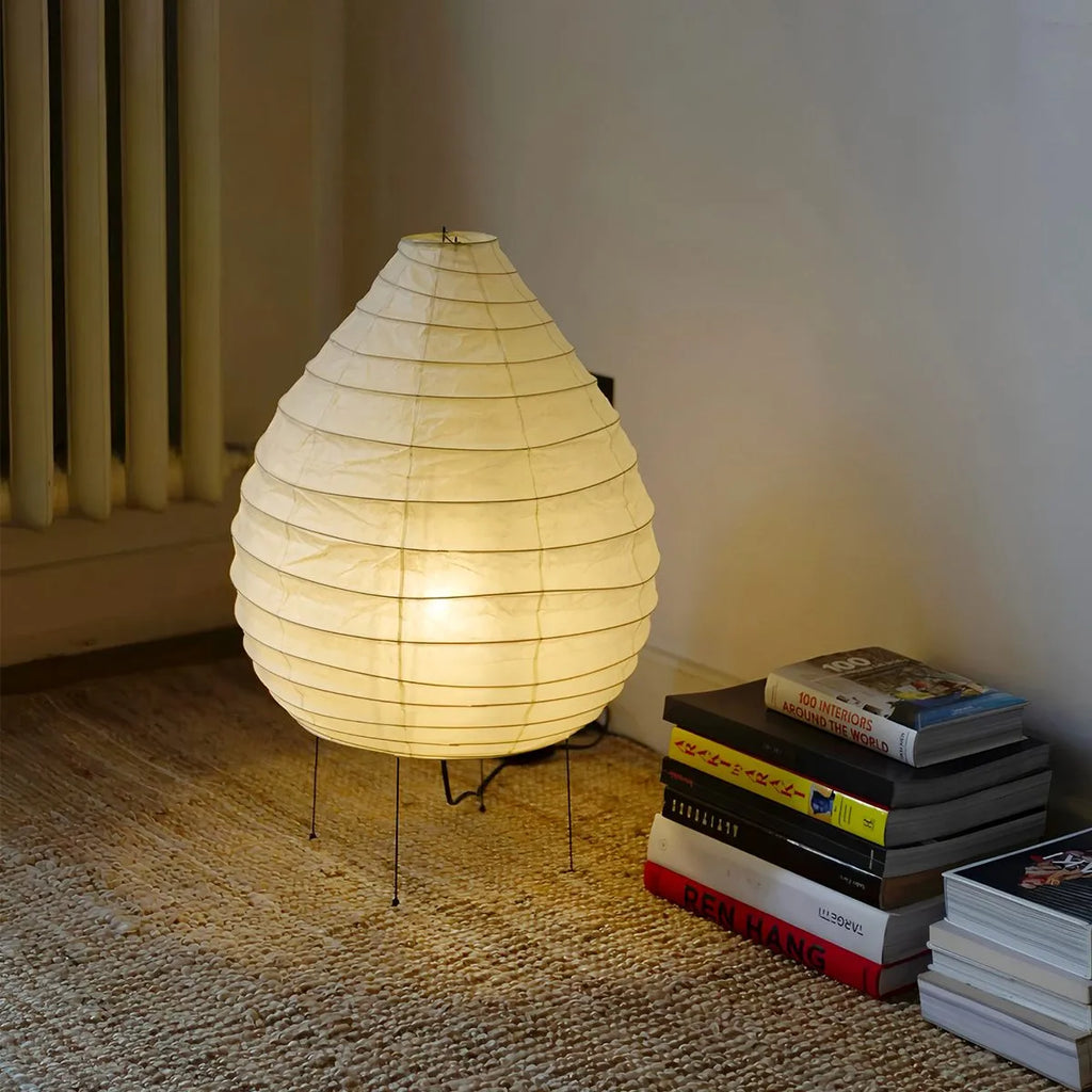 NoriGlow Rice Paper Table Lamp For Bedroom With Japanese Minimalist Glow