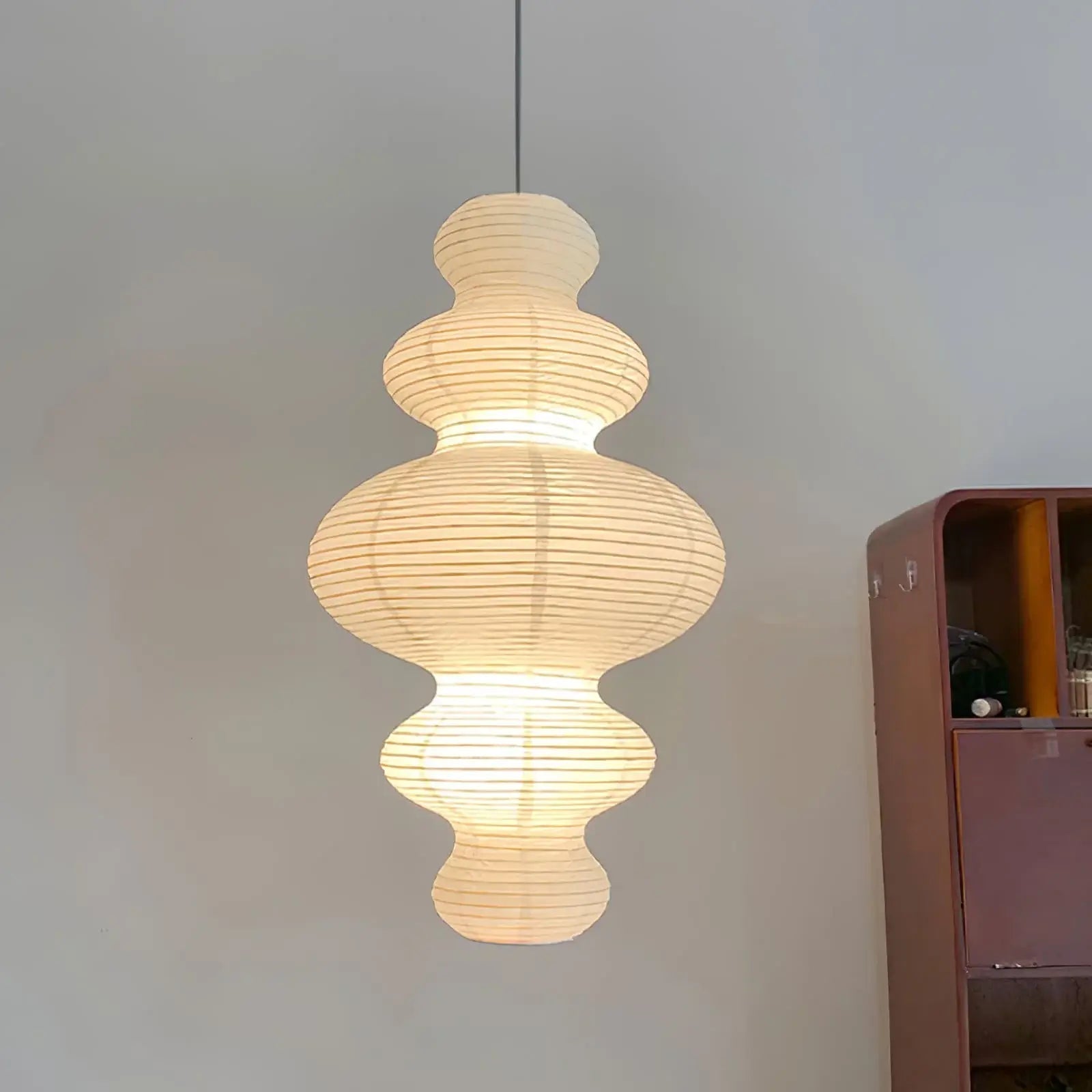 Luminous Rice Paper Pendant Lamp Sculptural Ceiling Light For Ambient Rooms