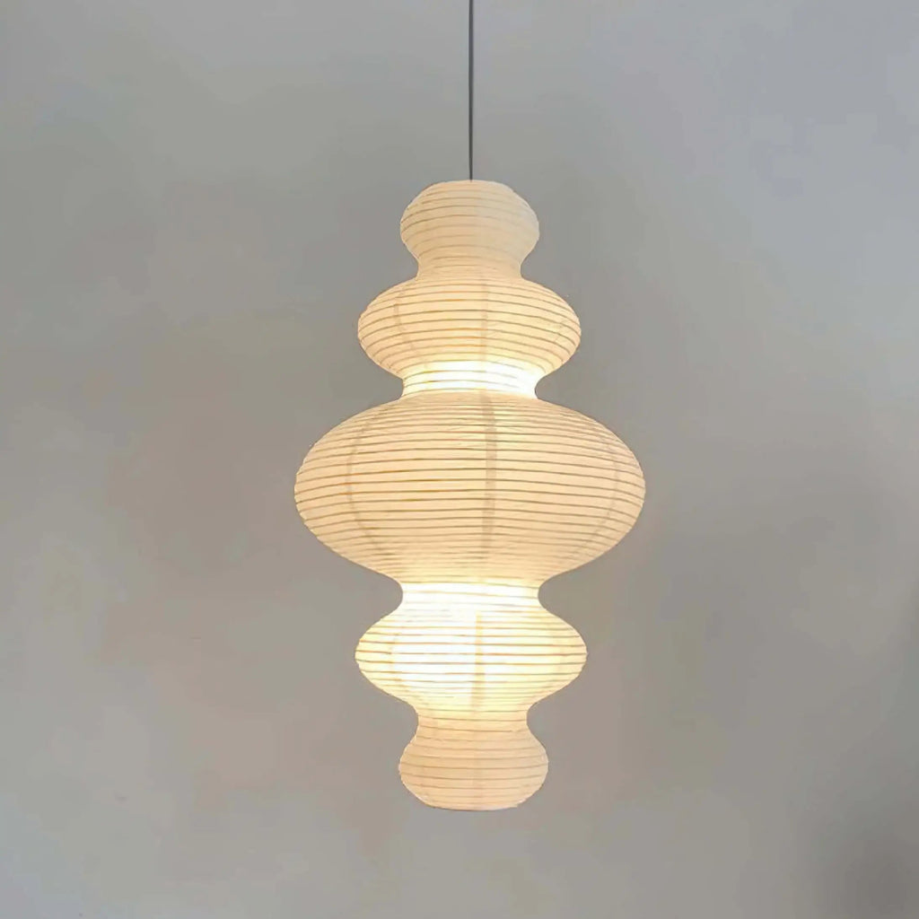 Luminous Rice Paper Pendant Lamp Sculptural Ceiling Light For Ambient Rooms