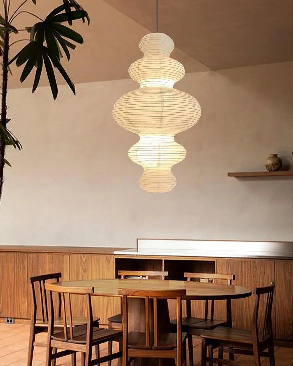 Luminous Rice Paper Pendant Lamp Sculptural Ceiling Light For Ambient Rooms