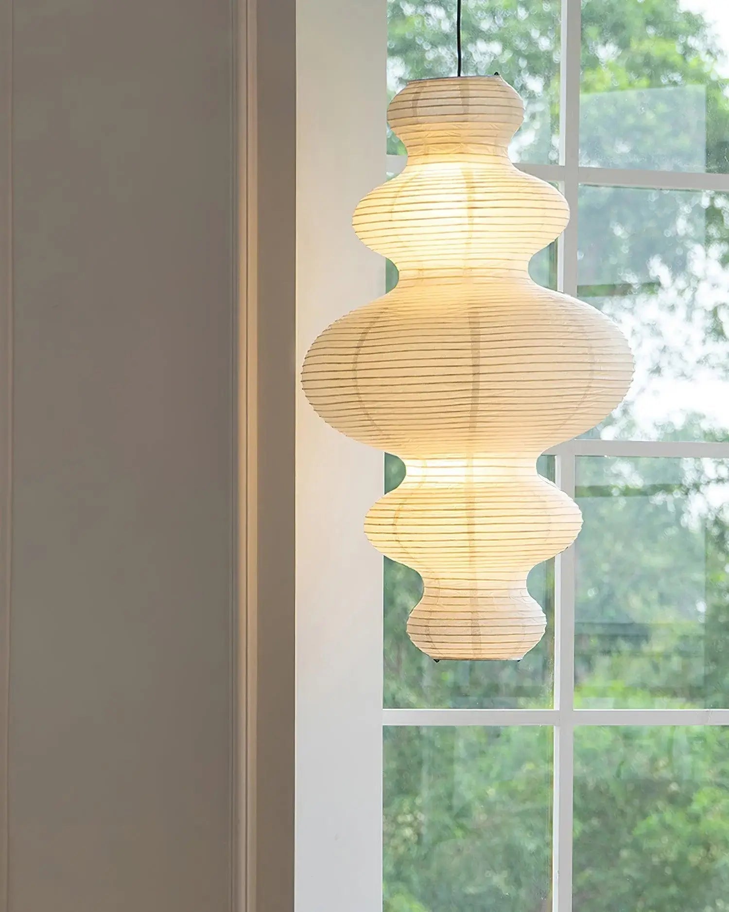 Luminous Rice Paper Pendant Lamp Sculptural Ceiling Light For Ambient Rooms