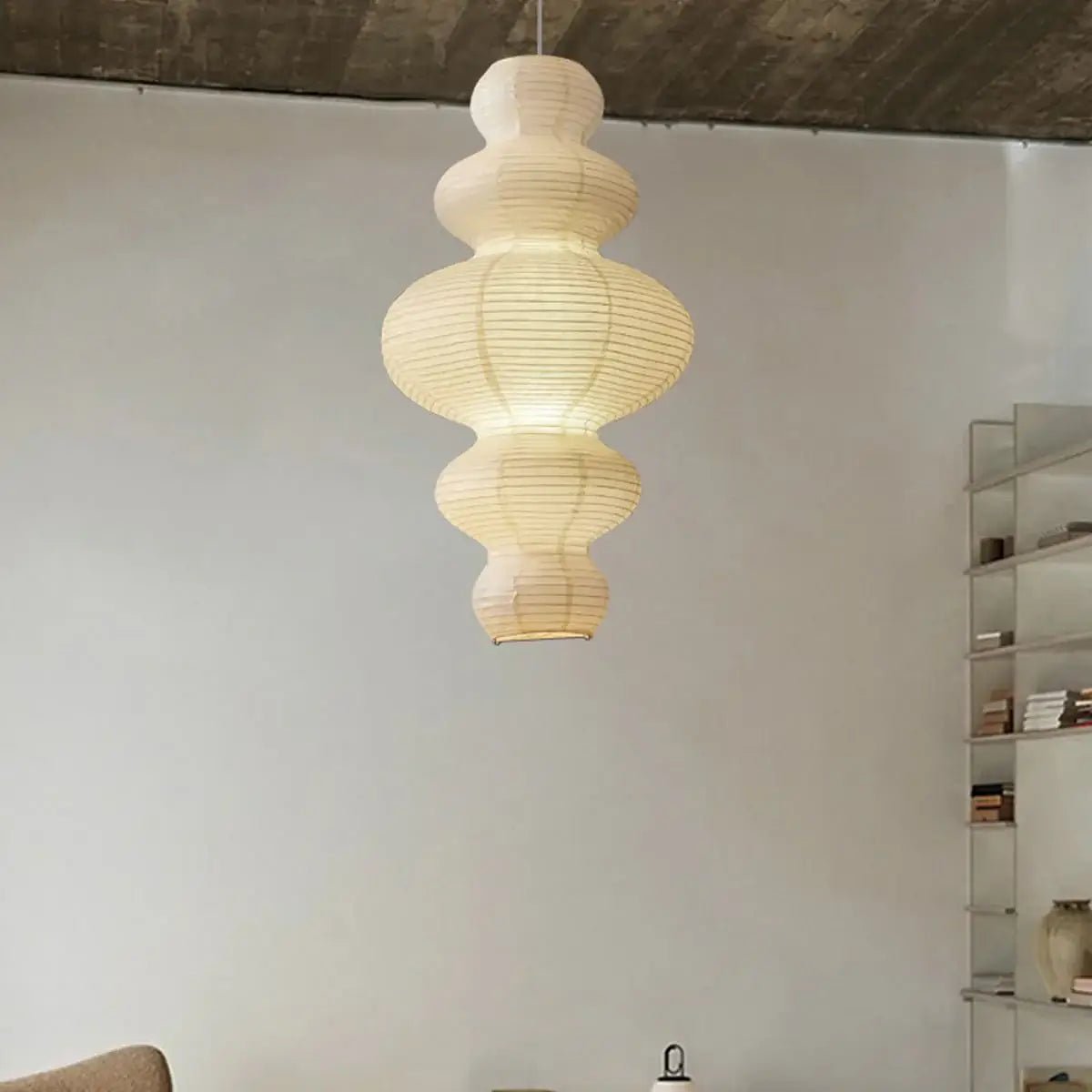 Luminous Rice Paper Pendant Lamp Sculptural Ceiling Light For Ambient Rooms