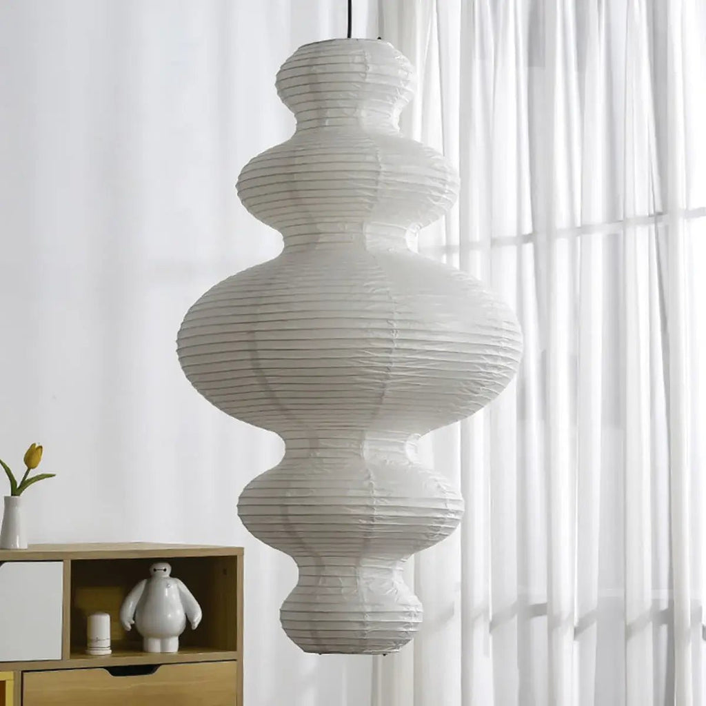 Luminous Rice Paper Pendant Lamp Sculptural Ceiling Light For Ambient Rooms