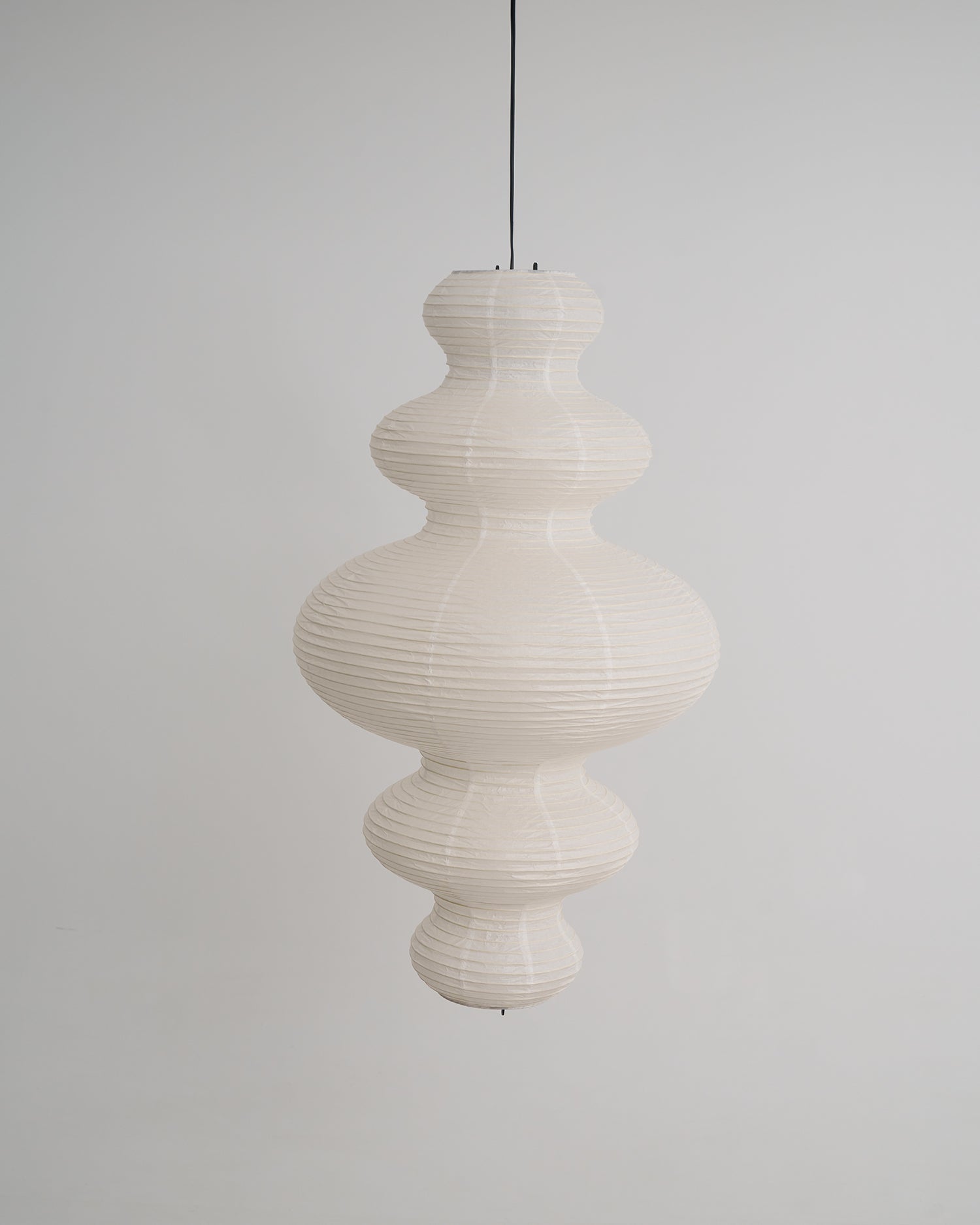 LumenRipple Rice Paper Pendant Lamp Plug In Swag Light Handcrafted
