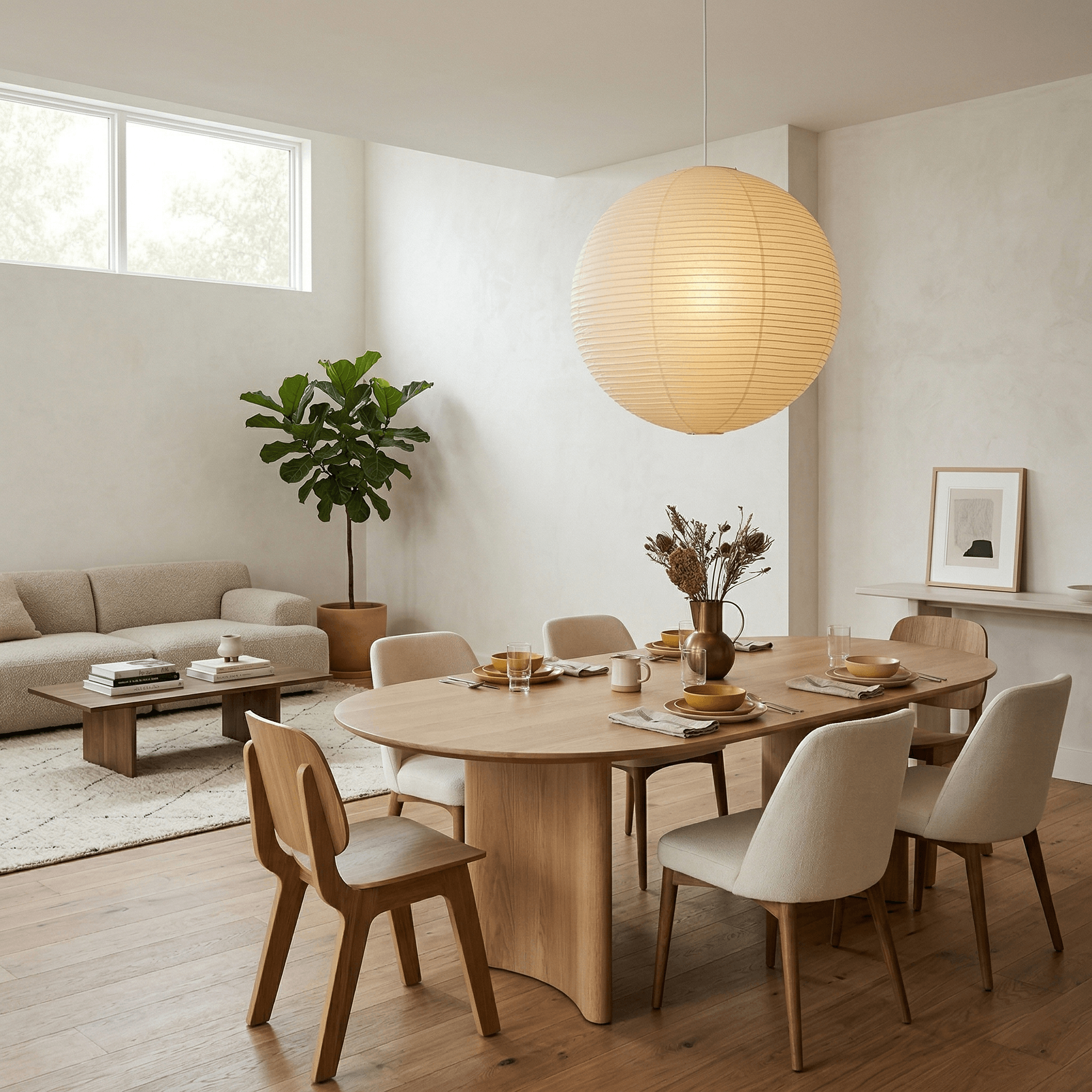 Ember Vale Spherical Pendant Light With Warm Japandi Wabi Sabi Glow