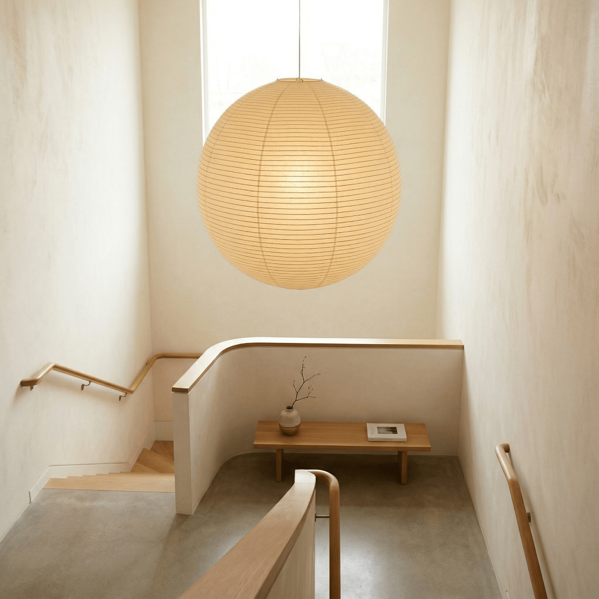 Ember Vale Spherical Pendant Light With Warm Japandi Wabi Sabi Glow