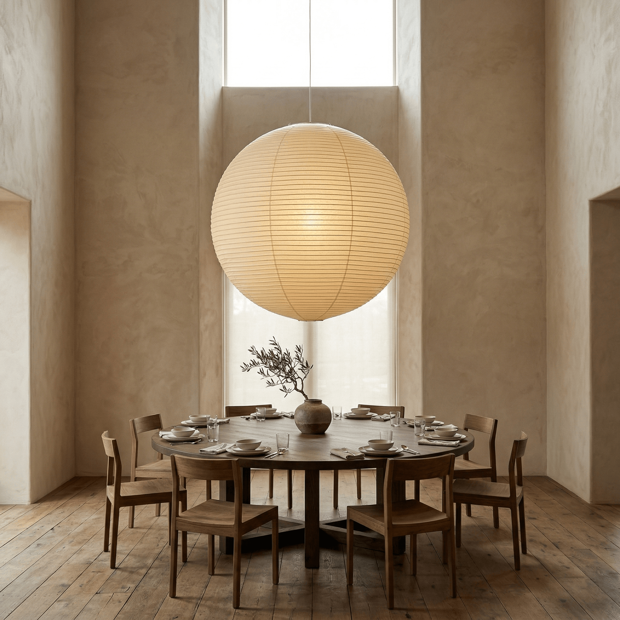 Ember Vale Spherical Pendant Light With Warm Japandi Wabi Sabi Glow