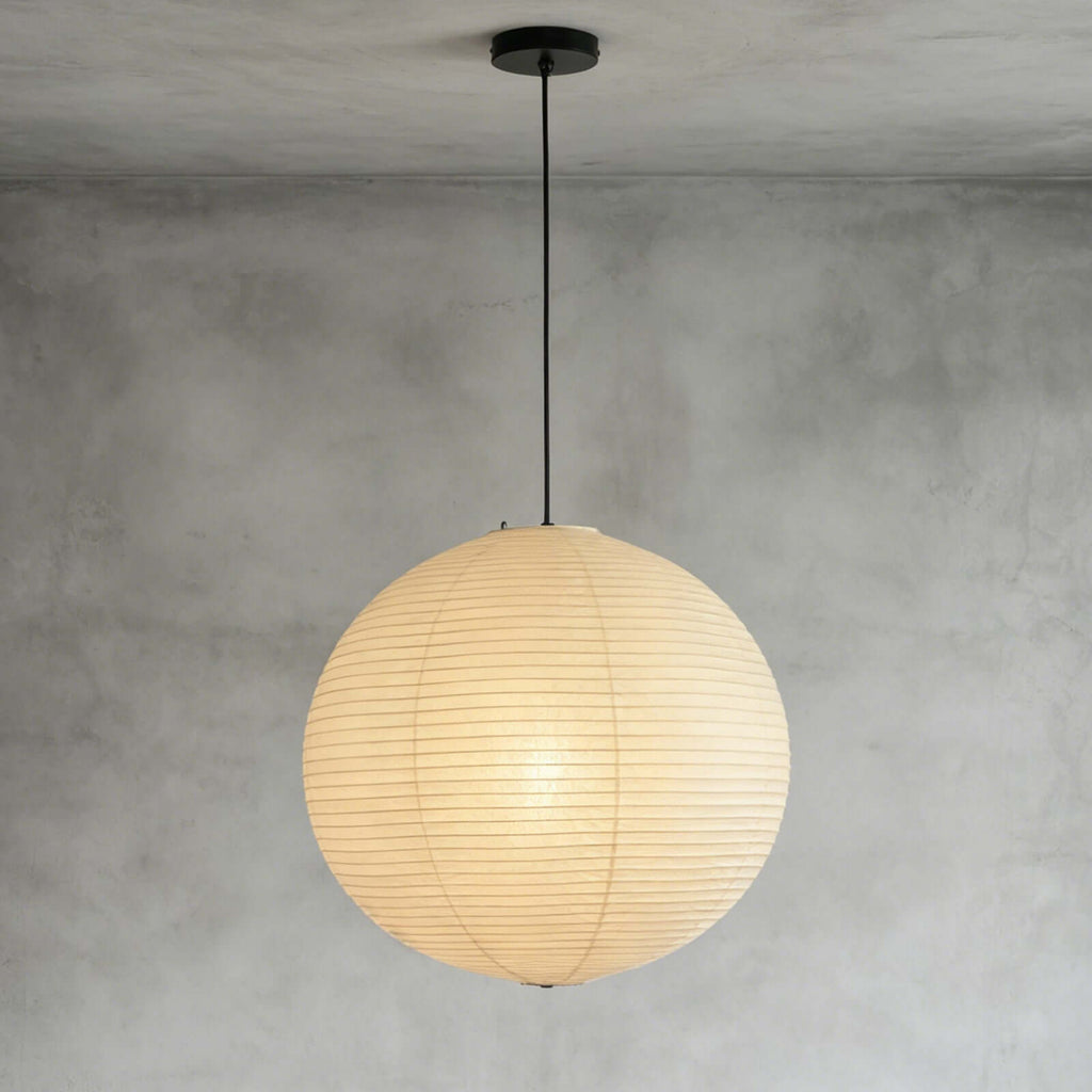 Ember Vale Spherical Pendant Light With Warm Japandi Wabi Sabi Glow