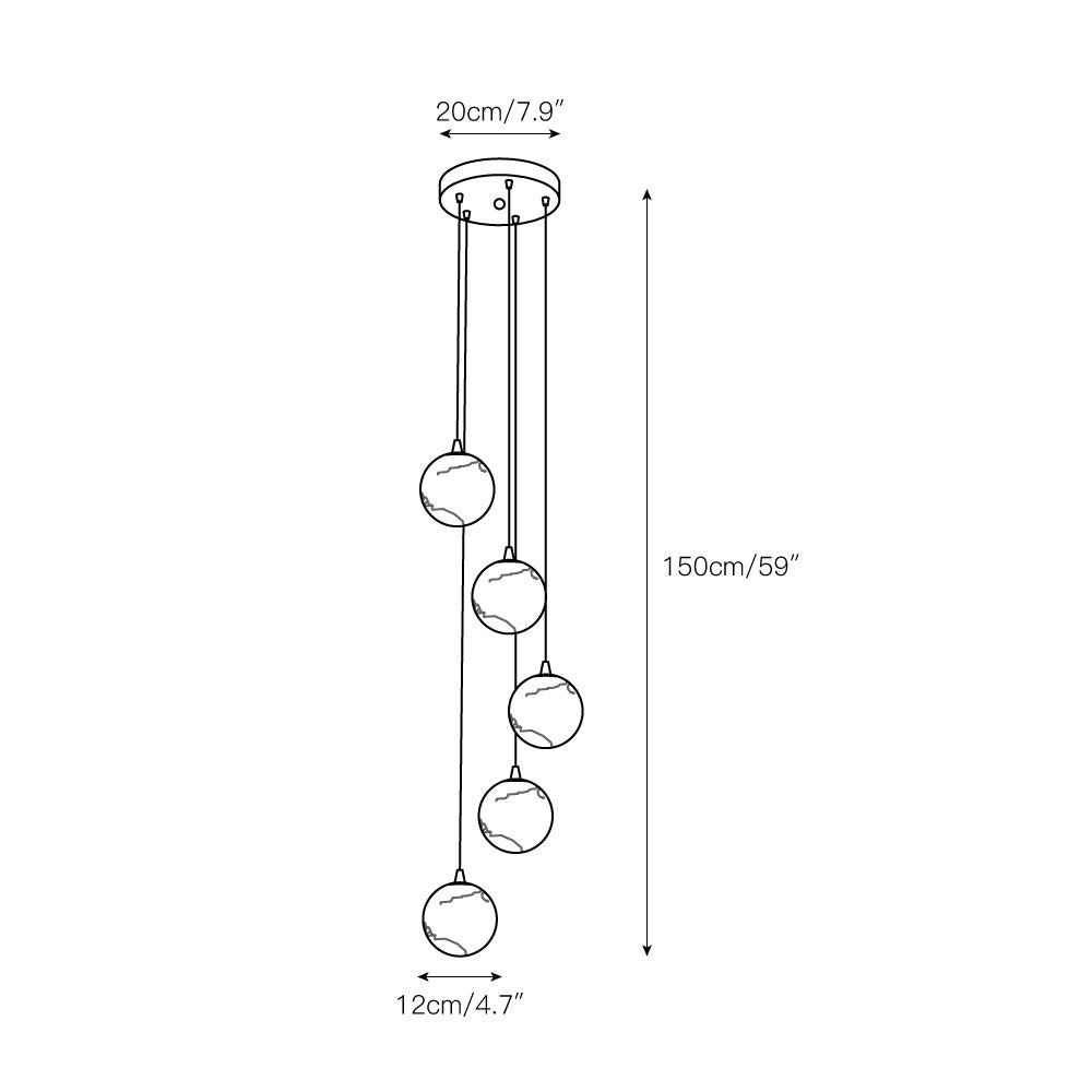 Gloruvye Balls Modern Cluster Alabaster  Chandelier | Fioriscas