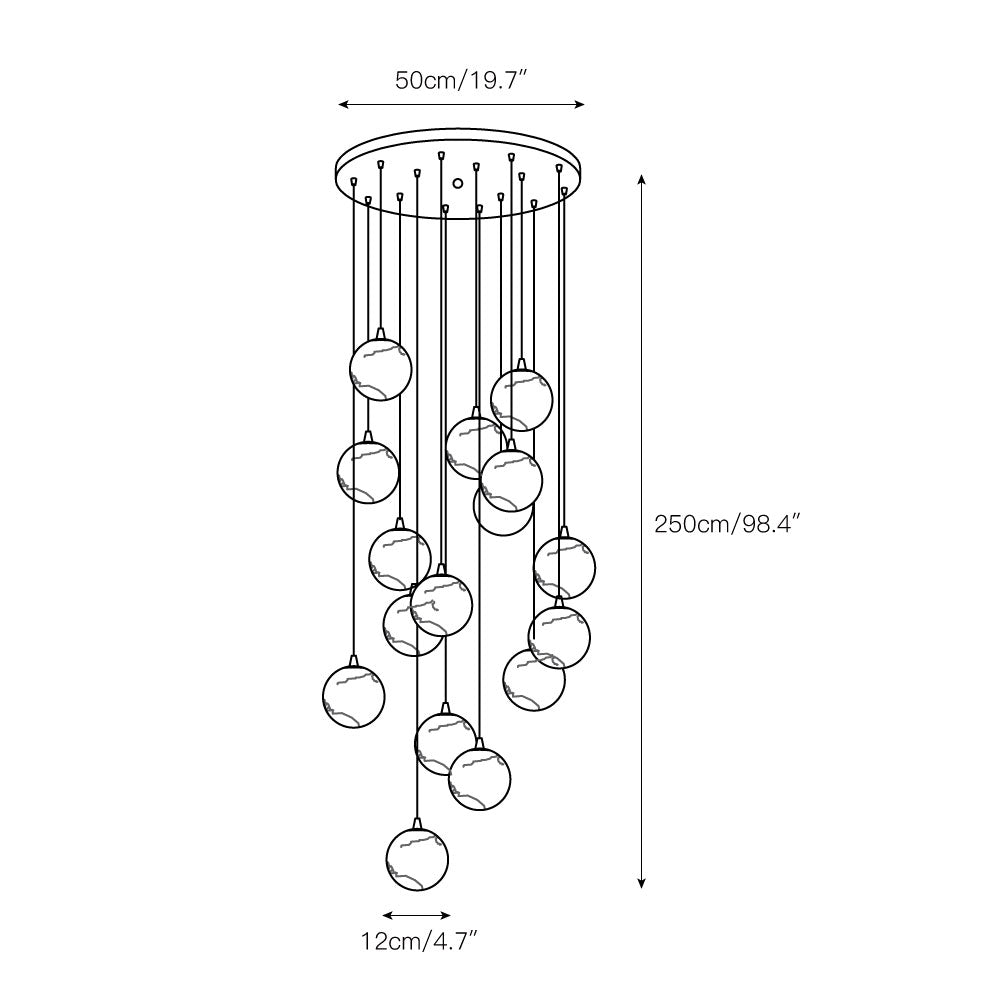 Gloruvye Balls Modern Cluster Alabaster  Chandelier | Fioriscas