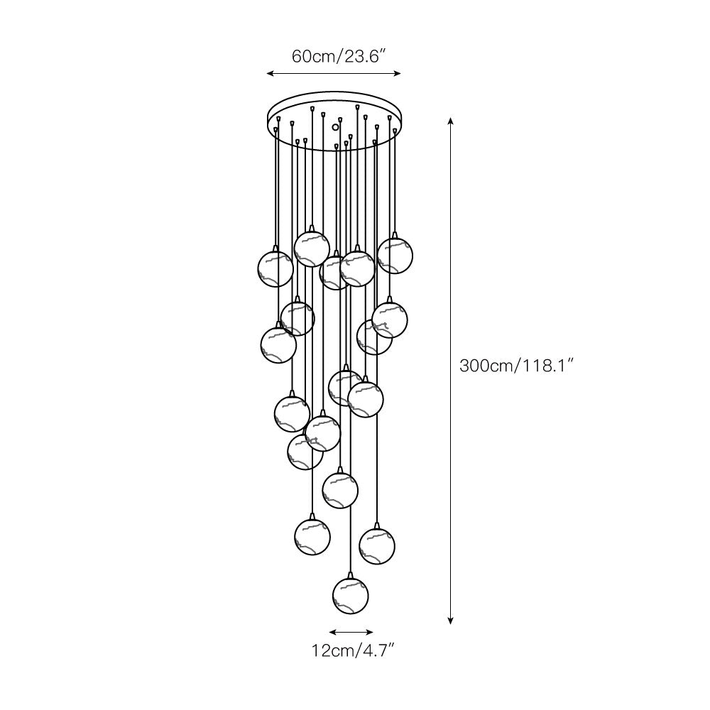 Gloruvye Balls Modern Cluster Alabaster  Chandelier | Fioriscas