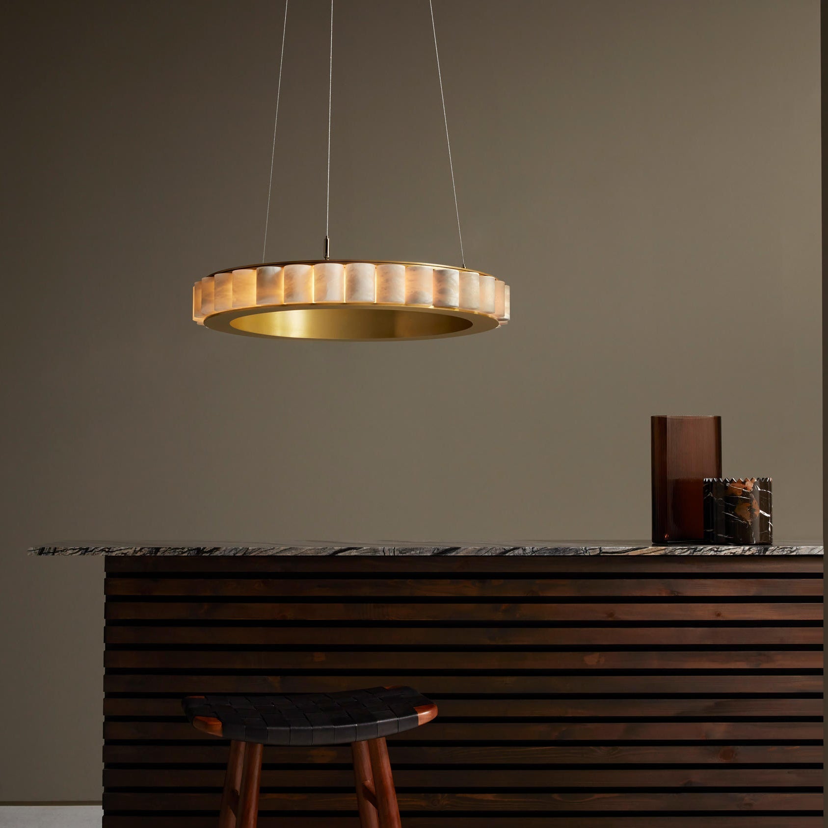 Orion Double Ring Alabaster Chandelier | Fioriscas