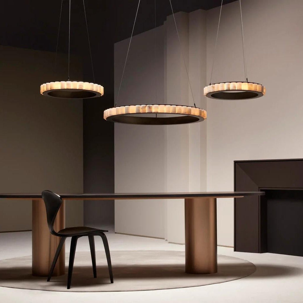 Orion Double Ring Alabaster Chandelier | Fioriscas
