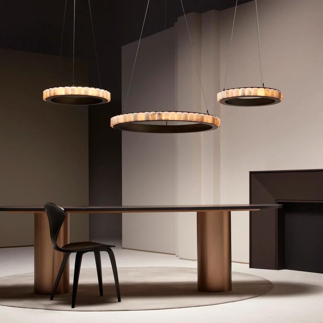 Orion Double Ring Alabaster Chandelier | Fioriscas