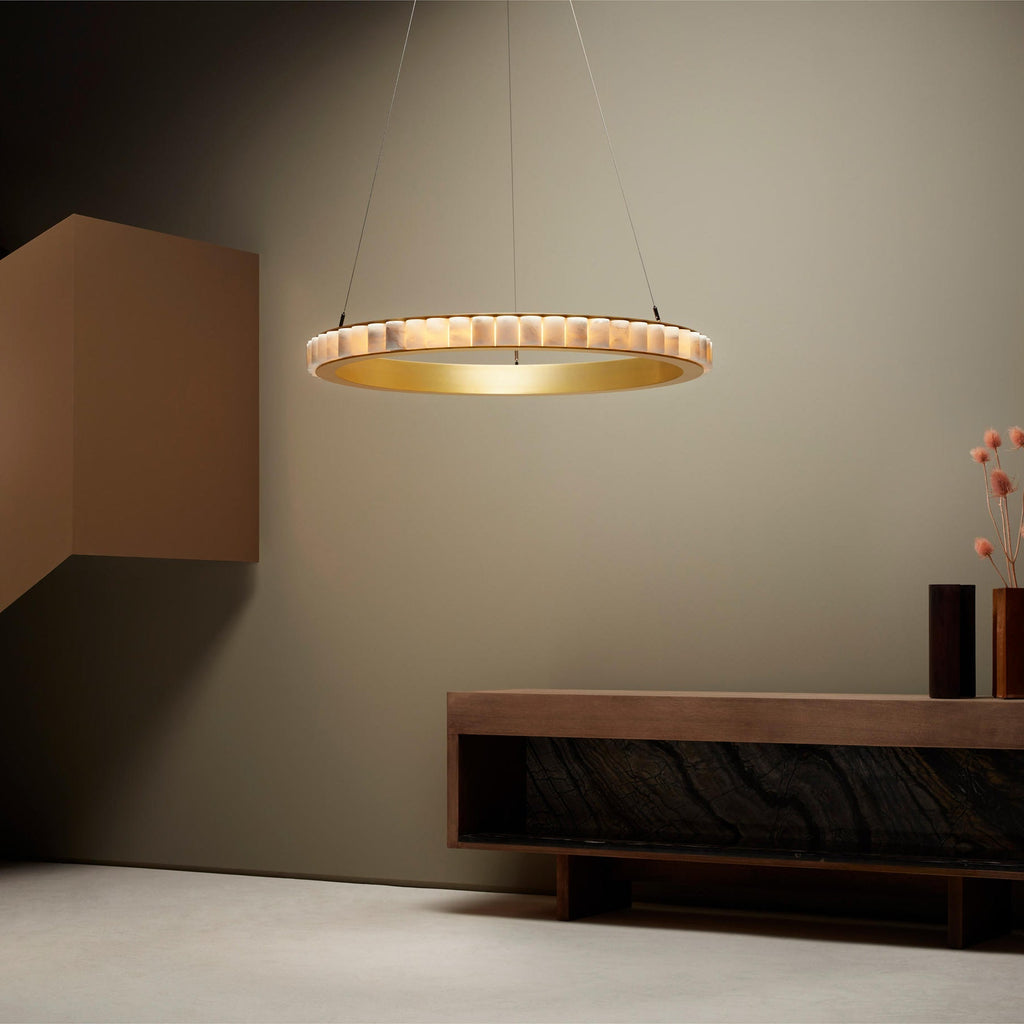 Orion Double Ring Alabaster Chandelier | Fioriscas