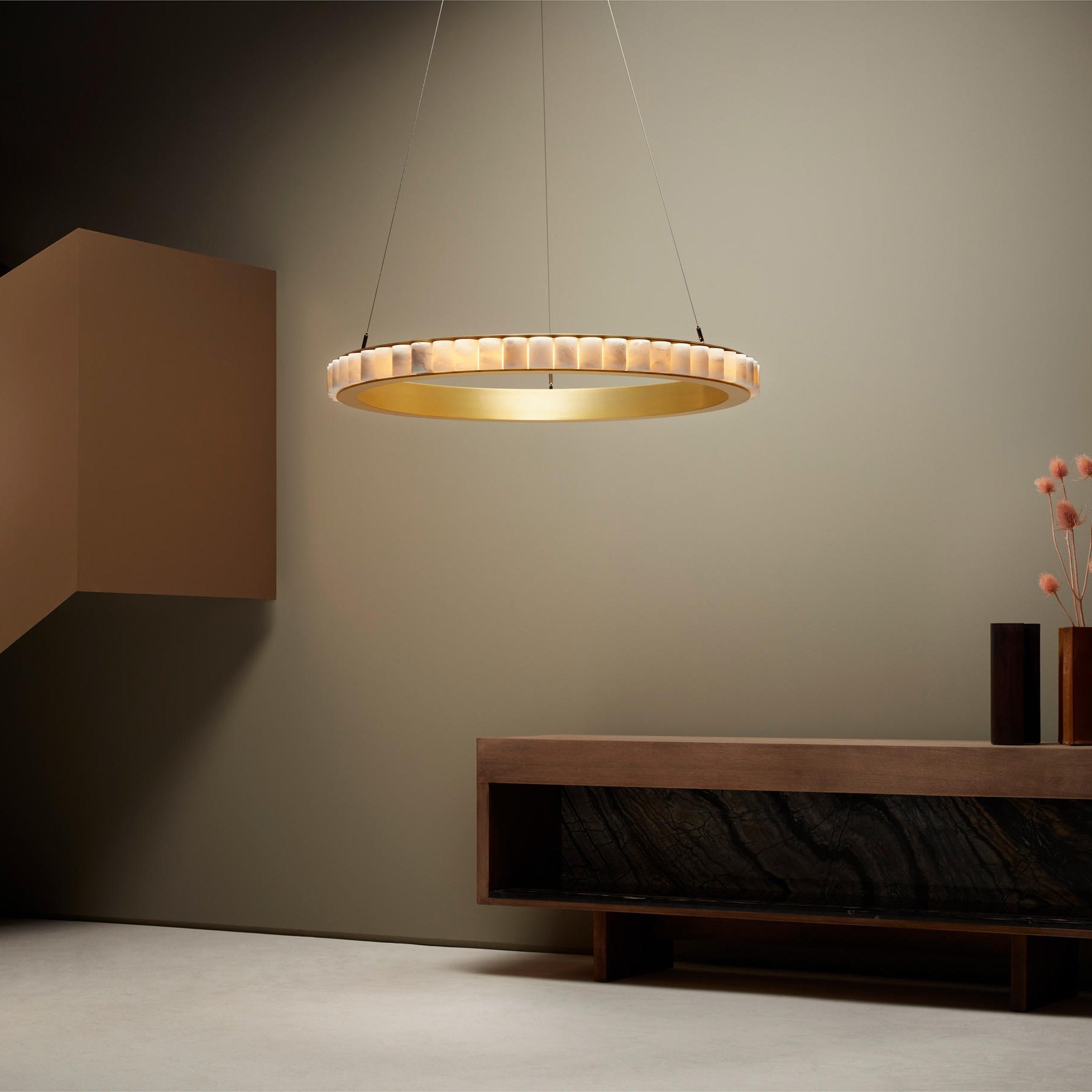 Orion Double Ring Alabaster Chandelier | Fioriscas