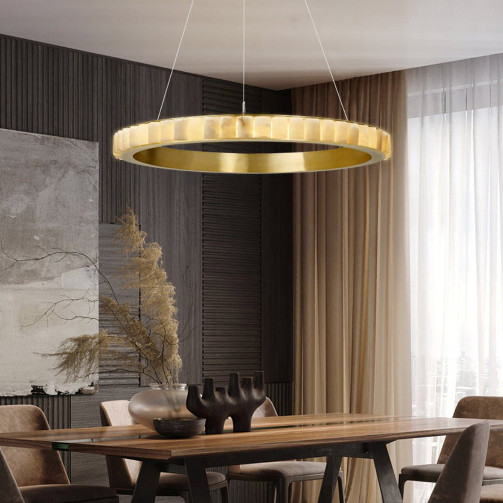 Orion Double Ring Alabaster Chandelier | Fioriscas