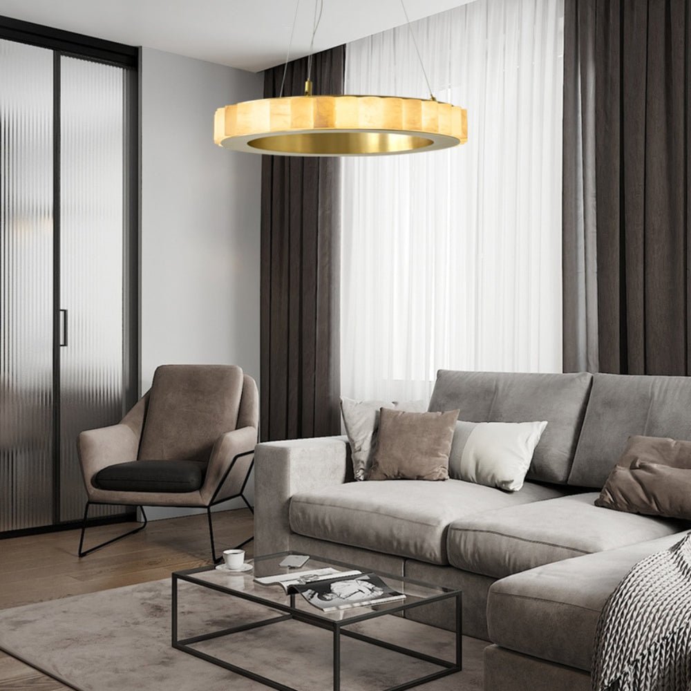 Orion Double Ring Alabaster Chandelier | Fioriscas