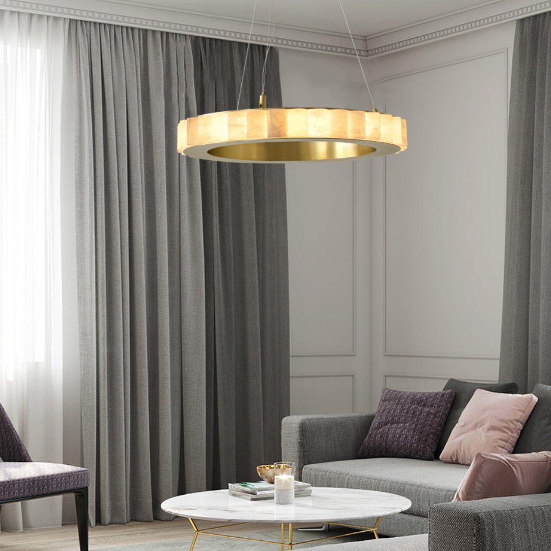 Orion Double Ring Alabaster Chandelier | Fioriscas