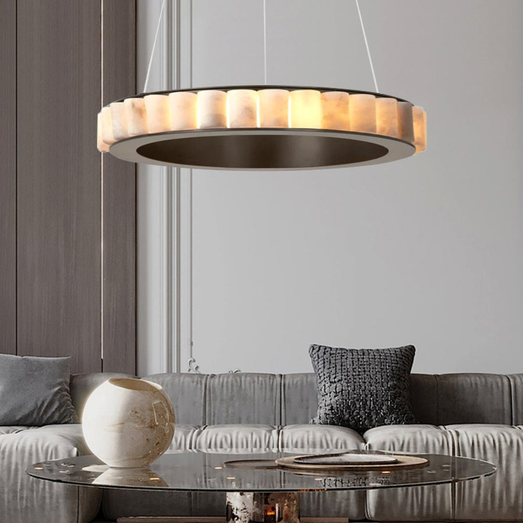 Orion Double Ring Alabaster Chandelier | Fioriscas