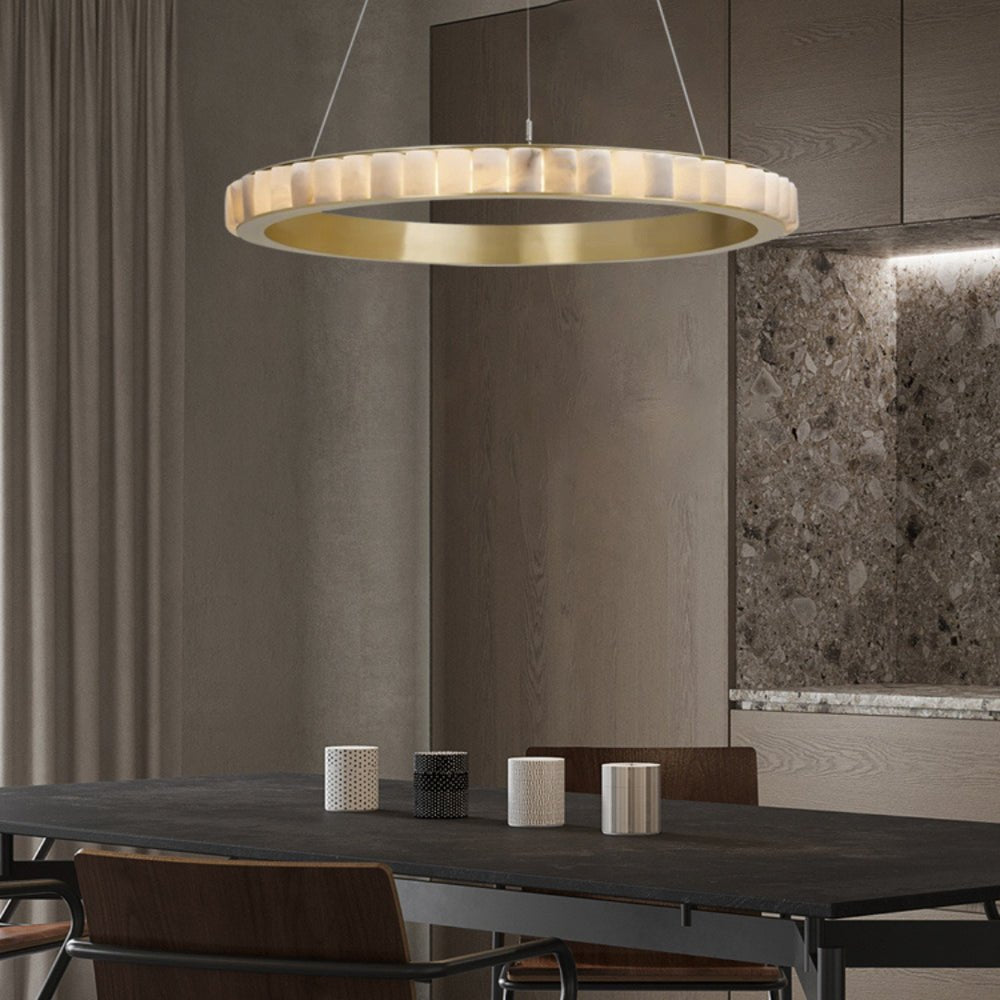 Orion Double Ring Alabaster Chandelier | Fioriscas