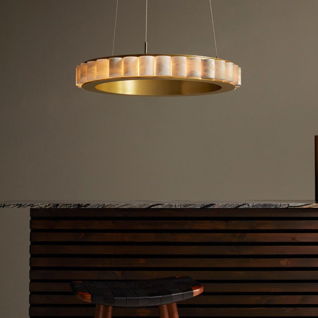 Orion Double Ring Alabaster Chandelier | Fioriscas