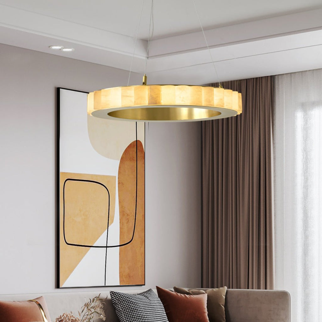 Orion Double Ring Alabaster Chandelier | Fioriscas