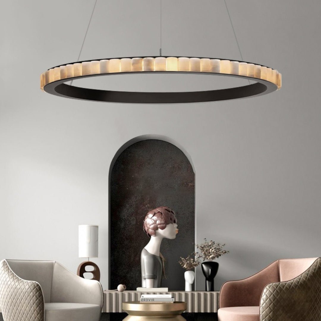 Orion Double Ring Alabaster Chandelier | Fioriscas