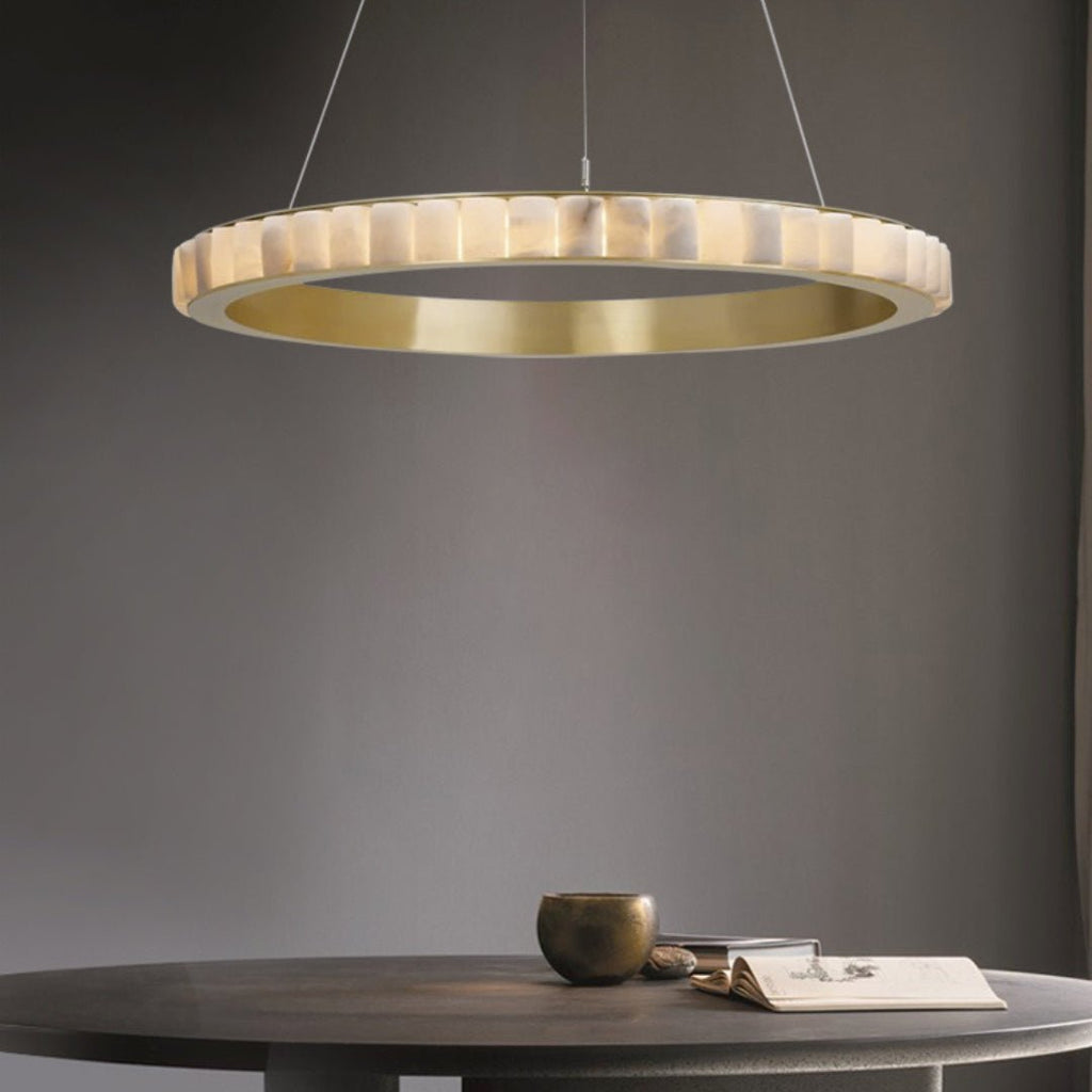 Orion Double Ring Alabaster Chandelier | Fioriscas