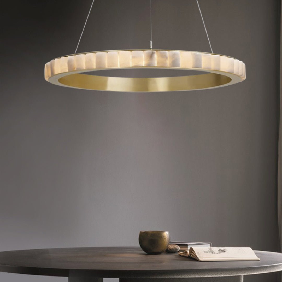 Orion Double Ring Alabaster Chandelier | Fioriscas