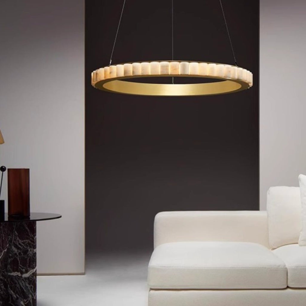 Orion Double Ring Alabaster Chandelier | Fioriscas
