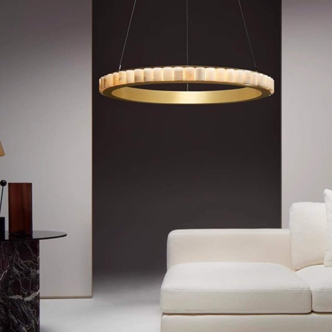 Orion Double Ring Alabaster Chandelier | Fioriscas
