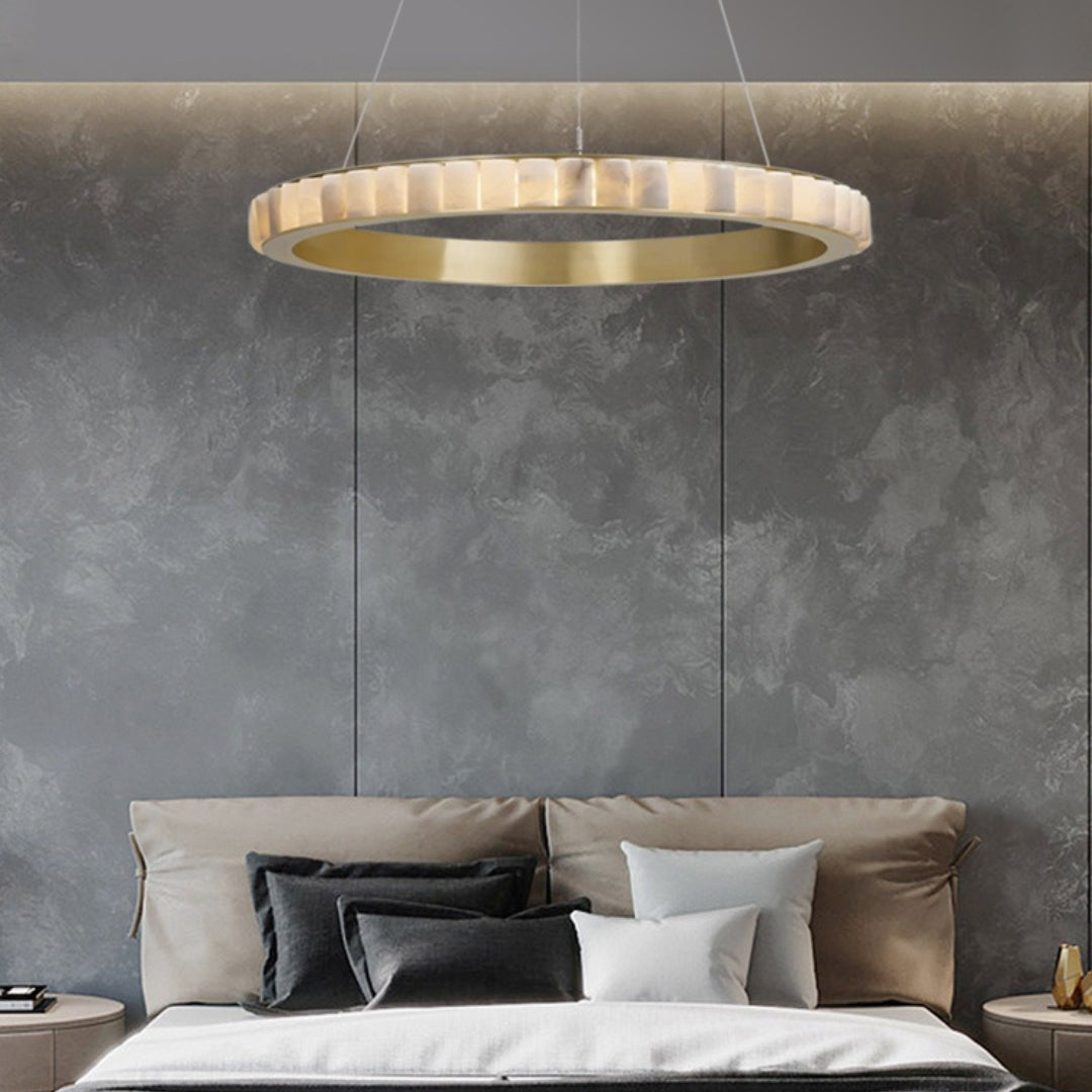 Orion Double Ring Alabaster Chandelier | Fioriscas