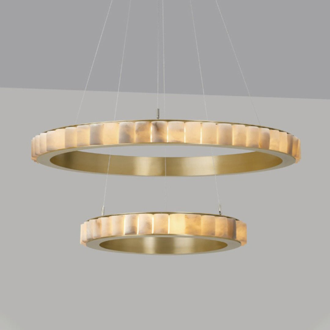 Orion Double Ring Alabaster Chandelier | Fioriscas