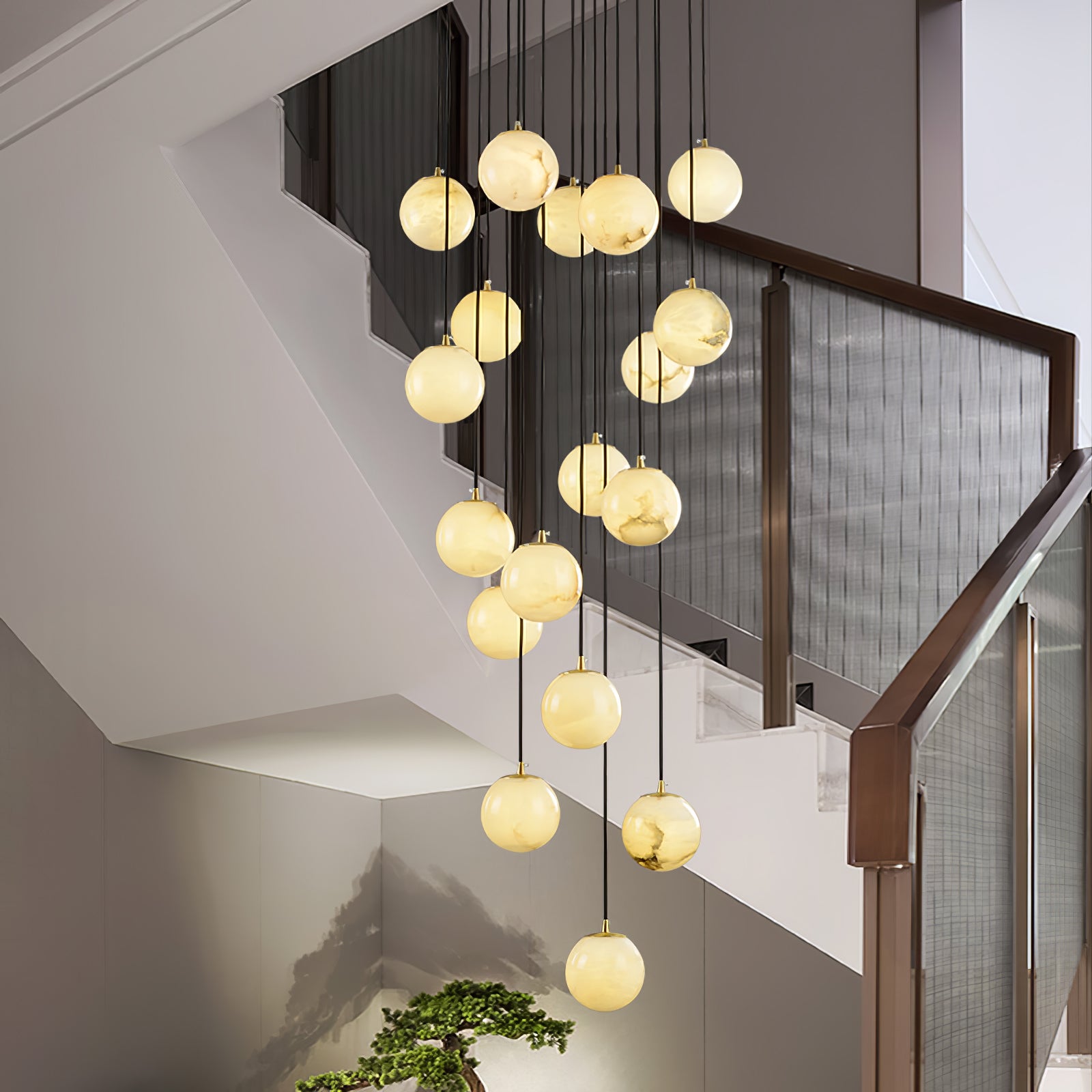 Gloruvye Balls Modern Cluster Alabaster  Chandelier | Fioriscas