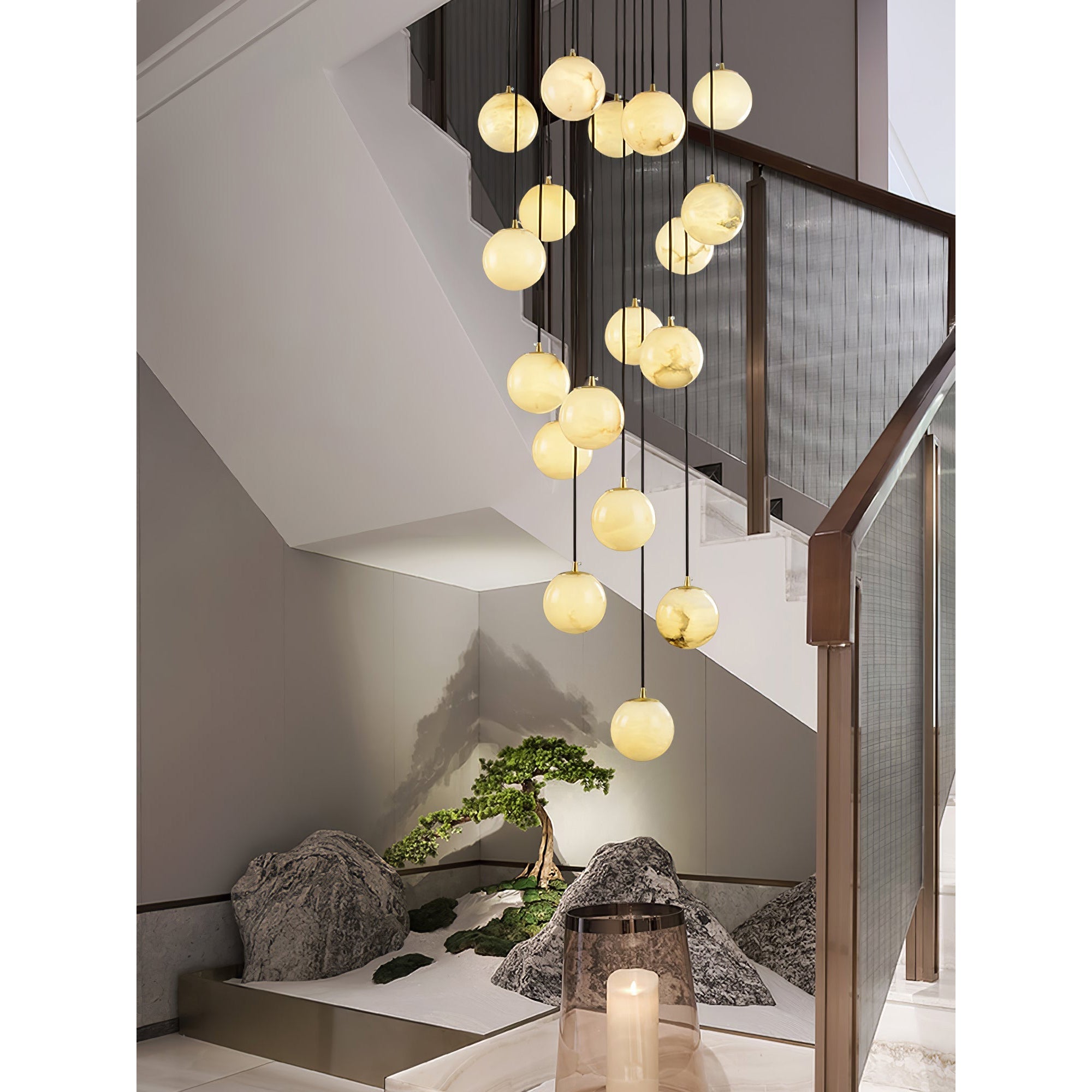 Gloruvye Balls Modern Cluster Alabaster  Chandelier | Fioriscas