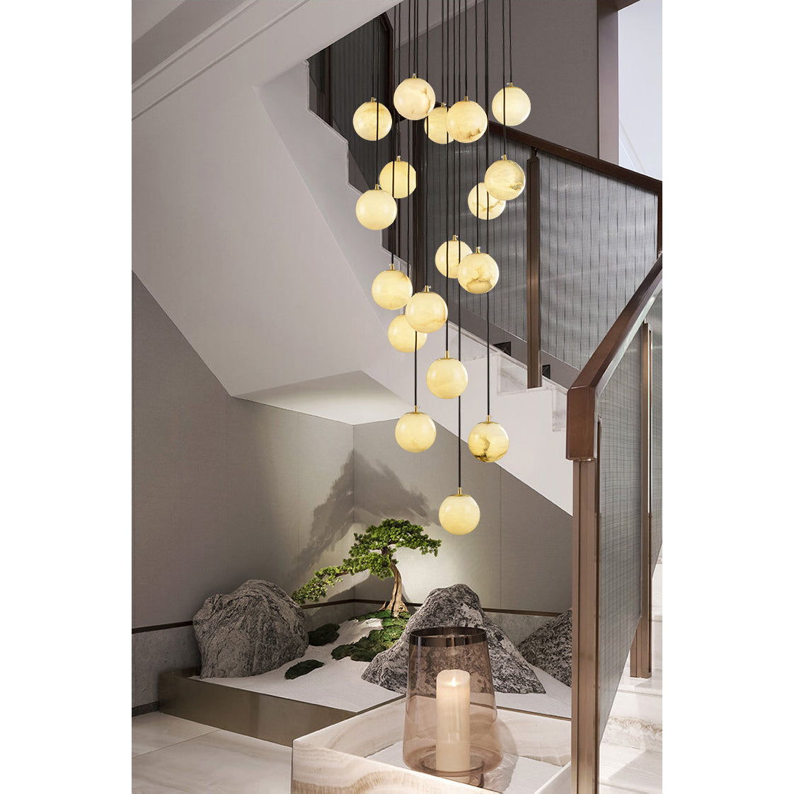 Gloruvye Balls Modern Cluster Alabaster  Chandelier | Fioriscas