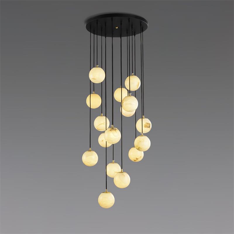 Gloruvye Balls Modern Cluster Alabaster  Chandelier | Fioriscas