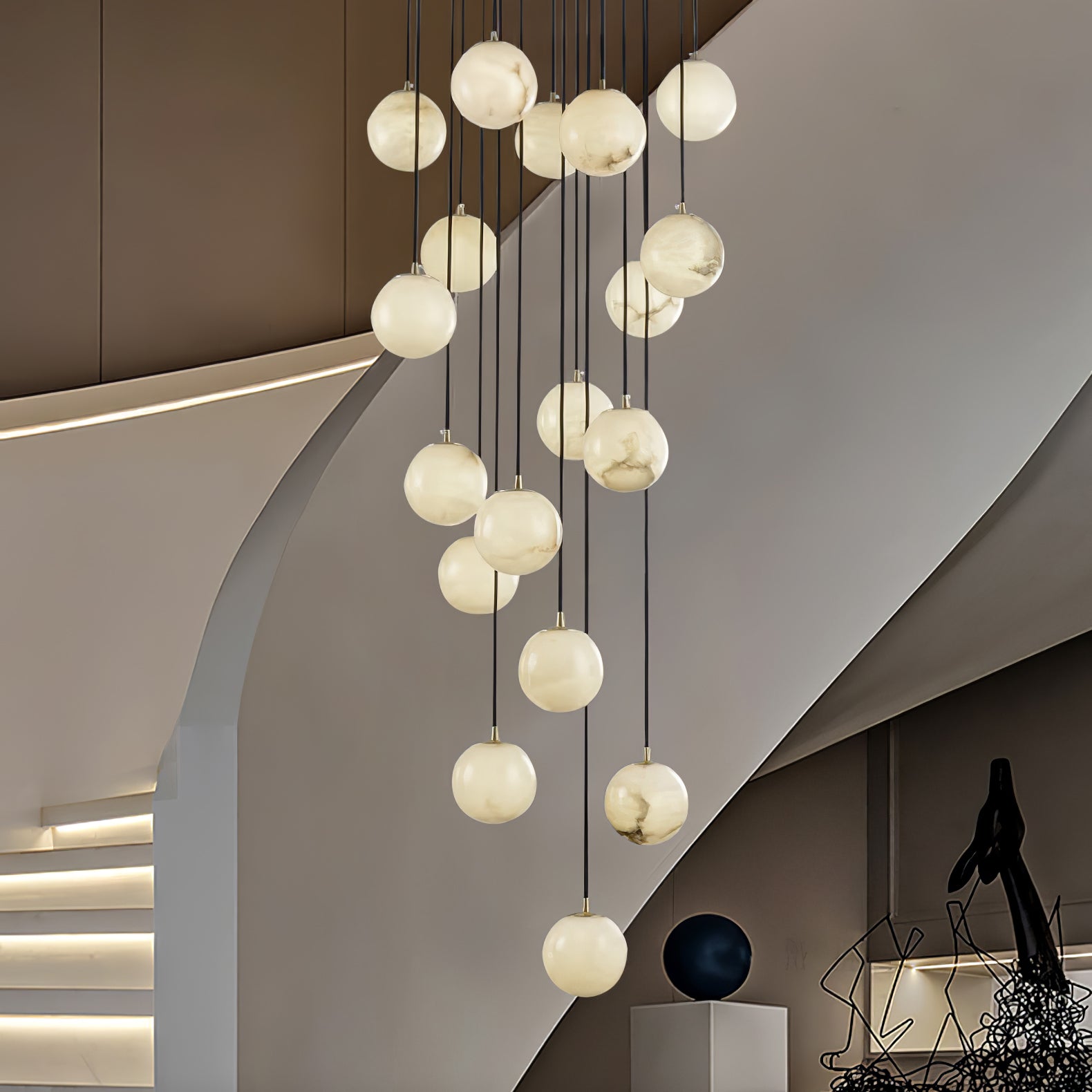 Gloruvye Balls Modern Cluster Alabaster  Chandelier | Fioriscas