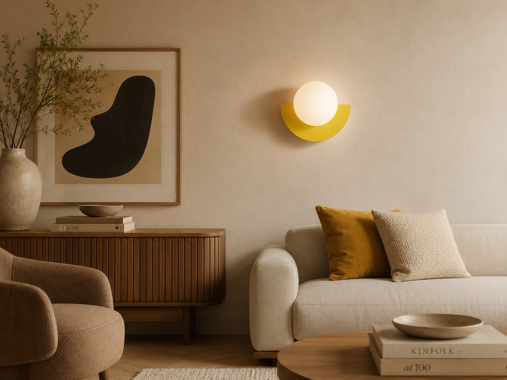 Lumenorb Modern Glass Ball Wall Light With Sleek Metal Finish