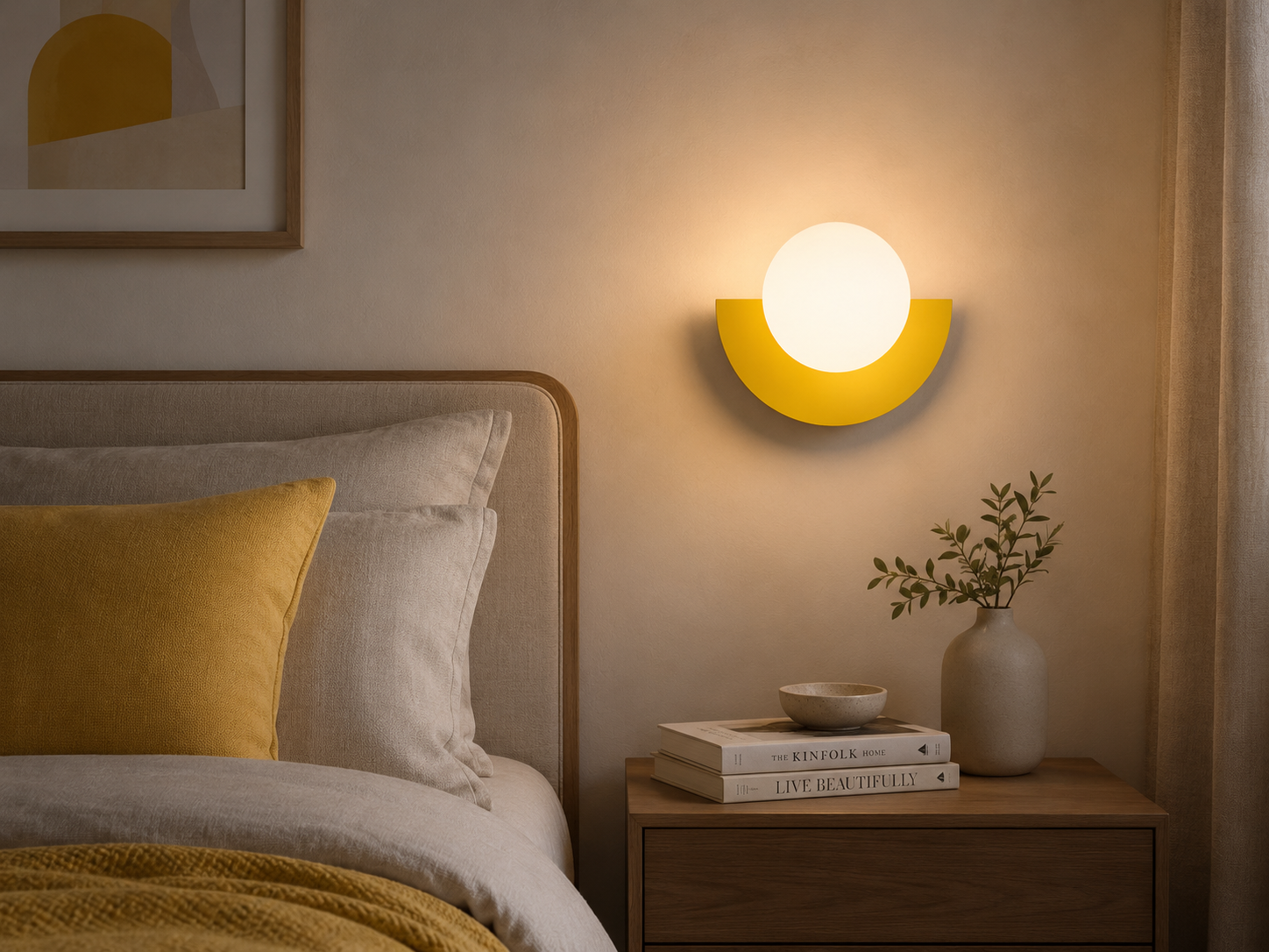 Lumenorb Modern Glass Ball Wall Light With Sleek Metal Finish