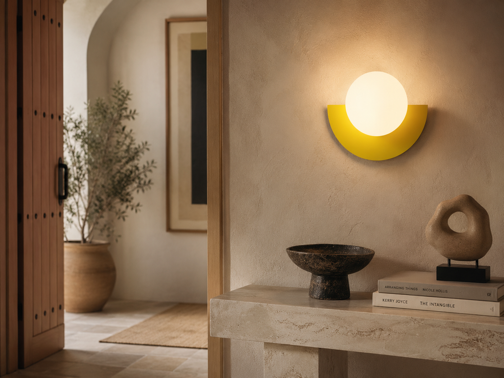 Lumenorb Modern Glass Ball Wall Light With Sleek Metal Finish