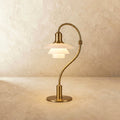 Aurelia Frosted Glass Desk Lamp With Aluminum Arm And Soft Ambient Lighting