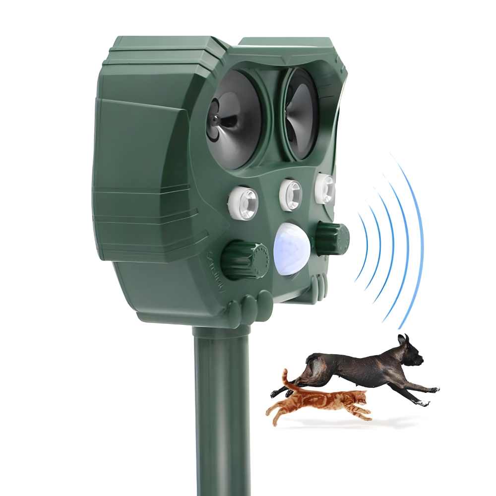 Ahuyentador solar ultrasónico VerdantWave para gatos, zorros y palomas