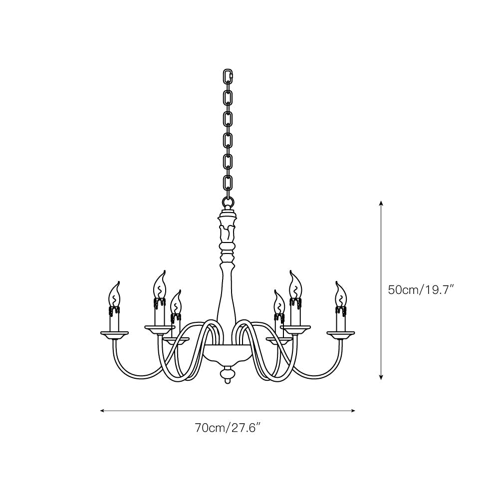 Ljomuvyi Traditional Farmhouse Metal Wood Chandelier | Fioriscas